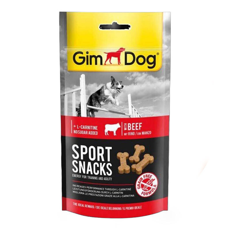  تصویر اسنک تشویقی استخوانی سگ جیم داگ با طعم گوشت GimDog Sport Snack Beef وزن 60 گرم 