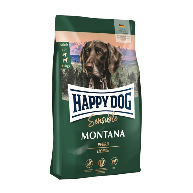 تصویر غذای خشک سوپر پرمیوم سگ بالغ هپی داگ Happy Dog Sensible Montana وزن 4 کیلوگرم