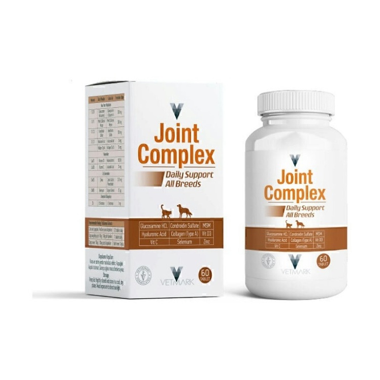 تصویر جزییات قرص تقویت کننده مفاصل وتمارک Vetmark Joint Complex Tablet بسته 60 عددی