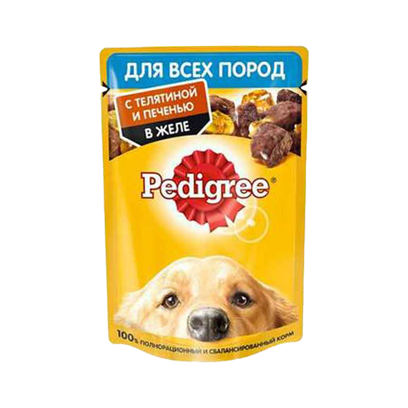  بسته پوچ سگ پدیگری Pedigree Pouch Pack مجموعه 4 عددی گوشت گوساله و جگر 