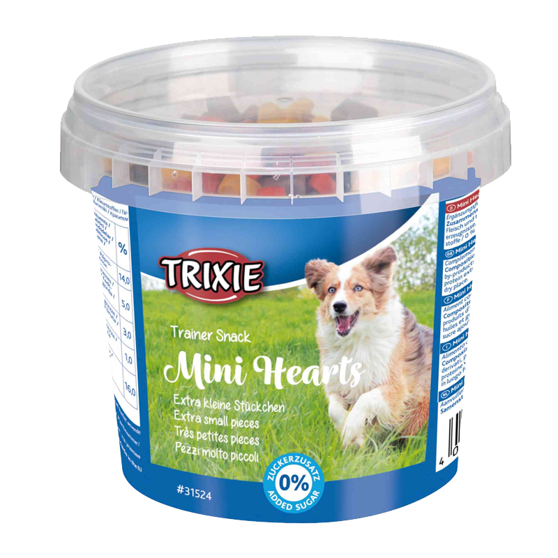  عکس بسته بندی تشویقی سگ تریکسی مدل Mini Hearts با طعم مخلوط وزن 200 گرم 