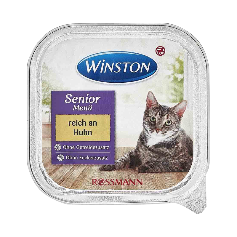 غذای کاسه‌ای گربه وینستون مدل Winston Senior Chicken وزن 100 گرم 