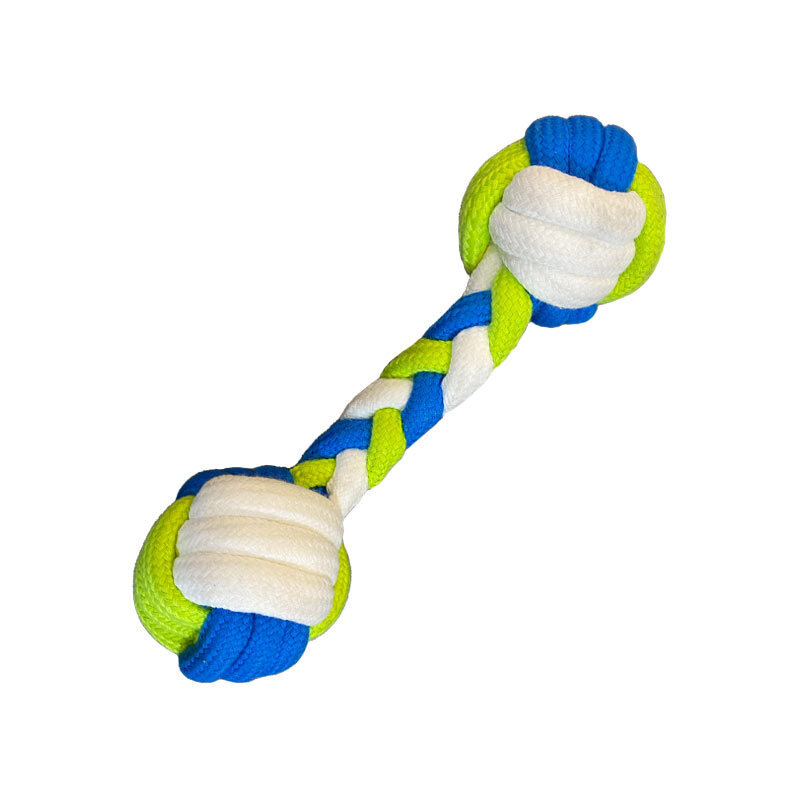  عکس اسباب بازی سگ دمبل طنابی سه رنگ آبی نفتی٬سبز فسفری٬ سفید 