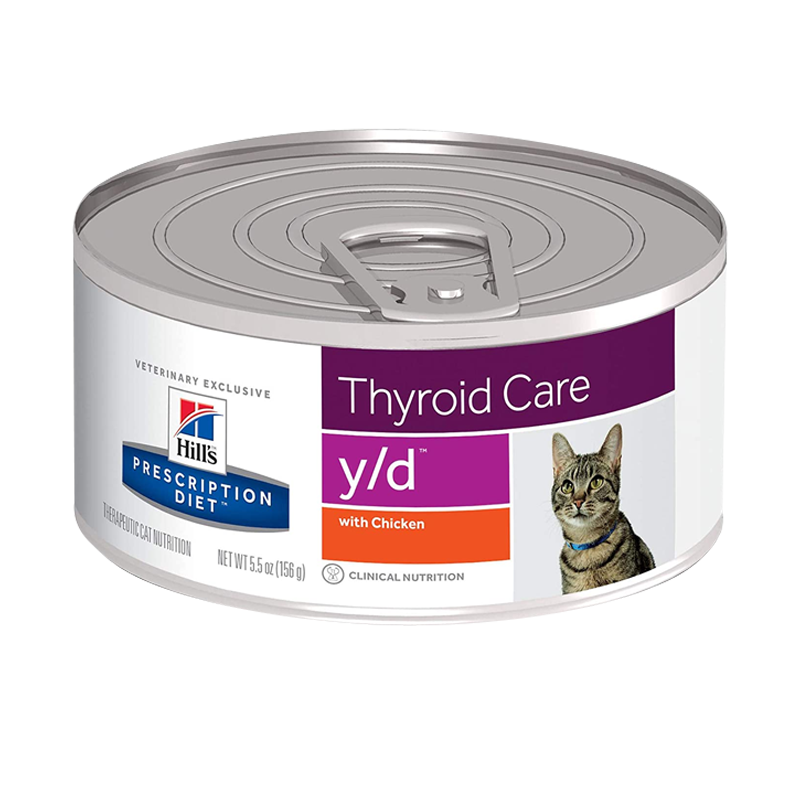  عکس کنسرو گربه دکتر هیلز مدل Thyroid Care با طعم مرغ وزن 156 گرم 