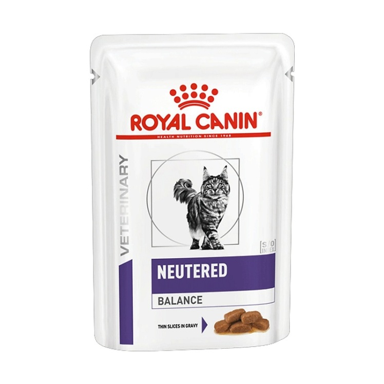 تصویر توضیحات پوچ گربه عقیم شده مناسب کنترل وزن رویال کنین Royal Canin Neutered Balance وزن 85 گرم 
