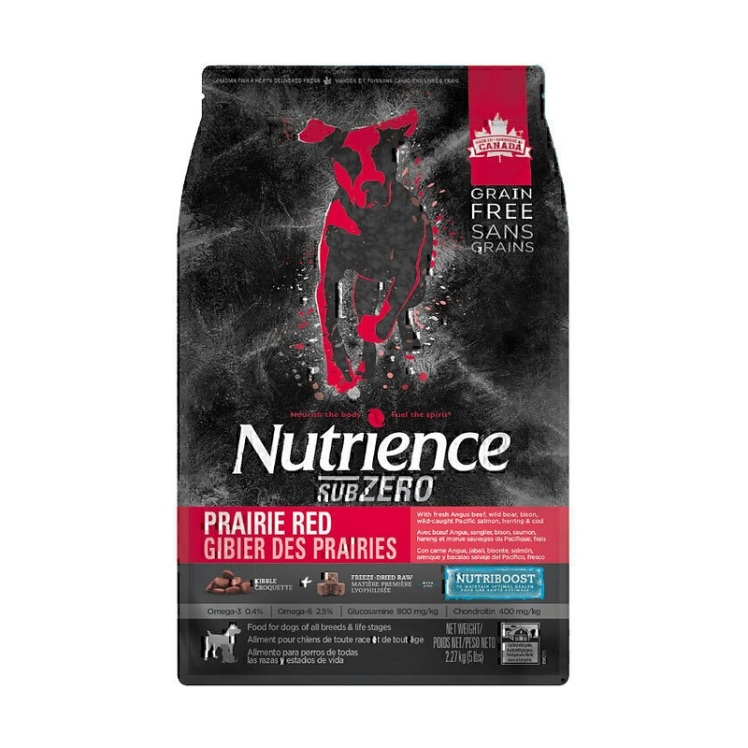تصویر غذای خشک گربه نوترینس با طعم گوشت Nutrience Subzero Prairie Red وزن 2.27 کیلوگرم از نمای پشت