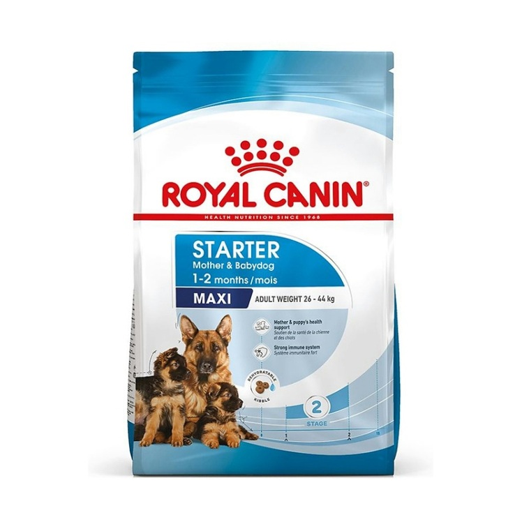 تصویر محتویات غذای خشک سگ رویال کنین مدل Royal Canin Maxi Starter وزن 15 کیلوگرم