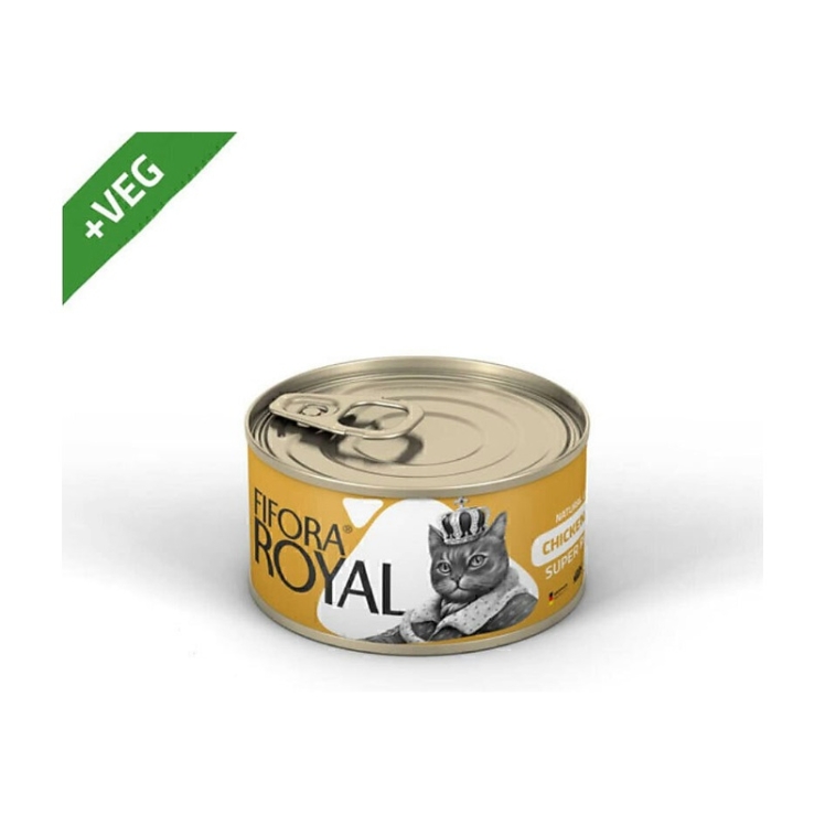 تصویر 2 کنسرو غذای گربه فیفورا با طعم فیله مرغ و سبزیجات Fifora Royal With Chicken & Vegetable وزن 120 گرم