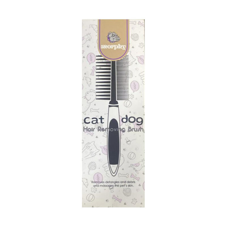 تصویر شانه گره باز کن دو طرفه ساتین Cat Dog Hair Removing Brush