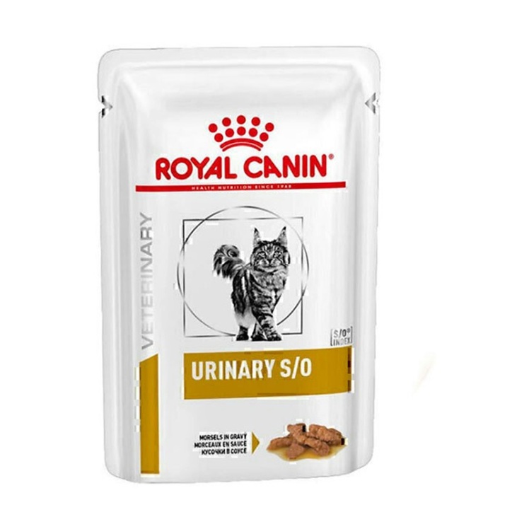راهنمای تغذیه پوچ گربه رویال کنین مدل Urinary S/O وزن 85 گرم
