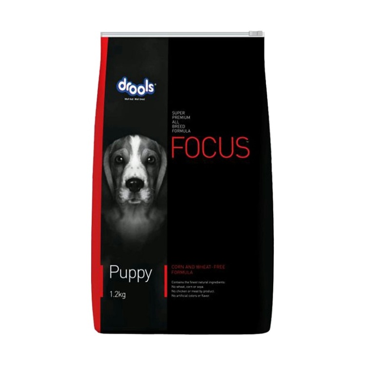 عکس بسته بندی تبلیغاتی غذای خشک سگ درولز مدل Focus Puppy وزن 1.2 کیلوگرم
