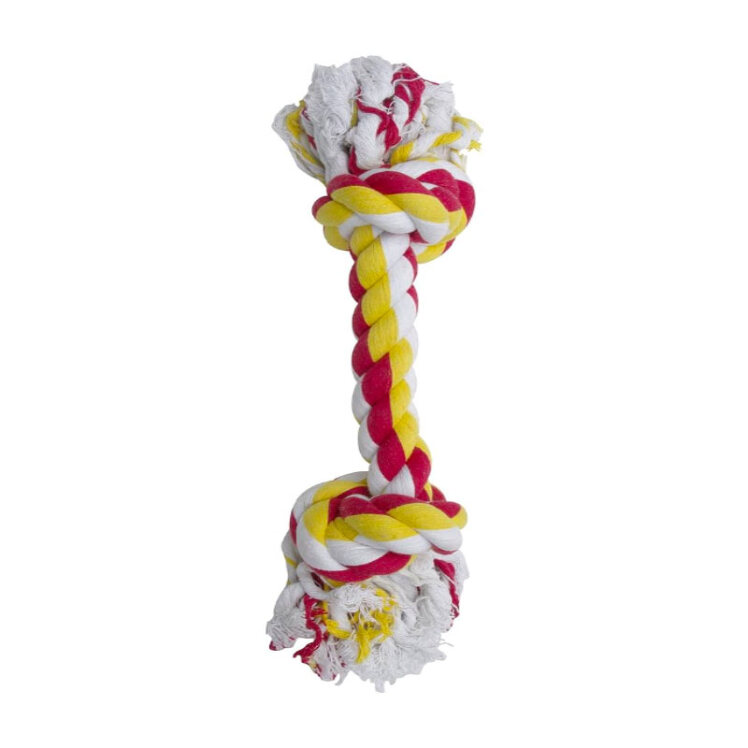 تصویر اسباب بازی استخوان طعم دار کنفی سگ هاگن Hagen Flavored Rope Bone طول 18 سانتی متر از نمای رو به رو