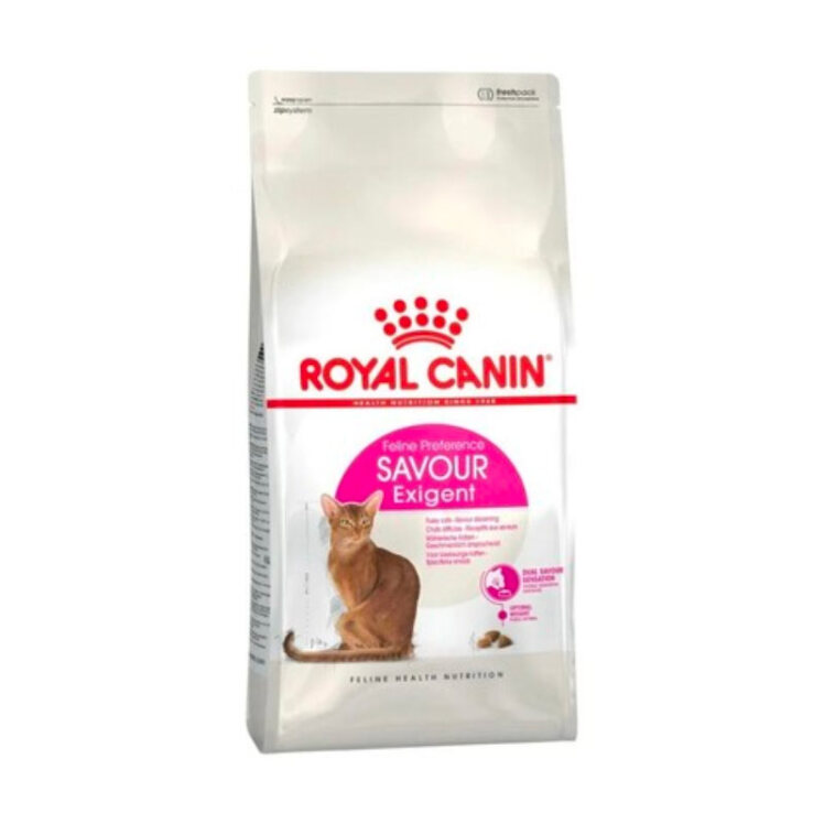 تصویر غذای خشک گربه رویال کنین مخصوص گربه بد غذا Royal Canin Savour Exigent وزن 4 کیلوگرم از نمای رو به رو