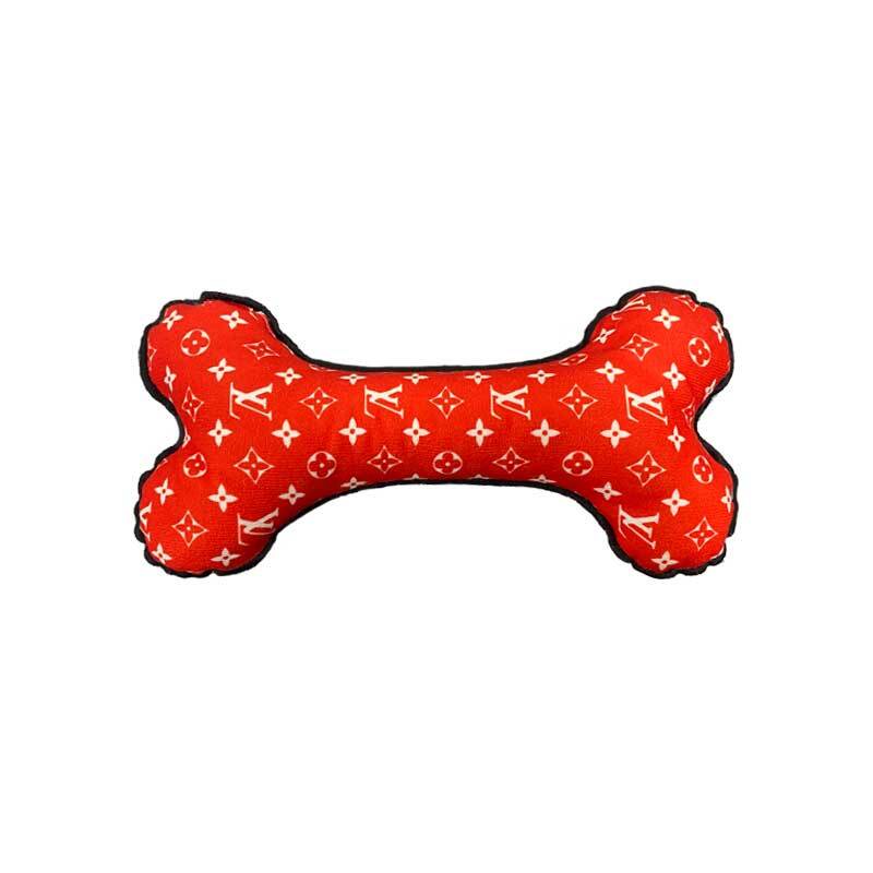  عکس اسباب بازی سگ و گربه استخوان الیاف طبیعی سایز کوچک طرح برند لویی ویتون 