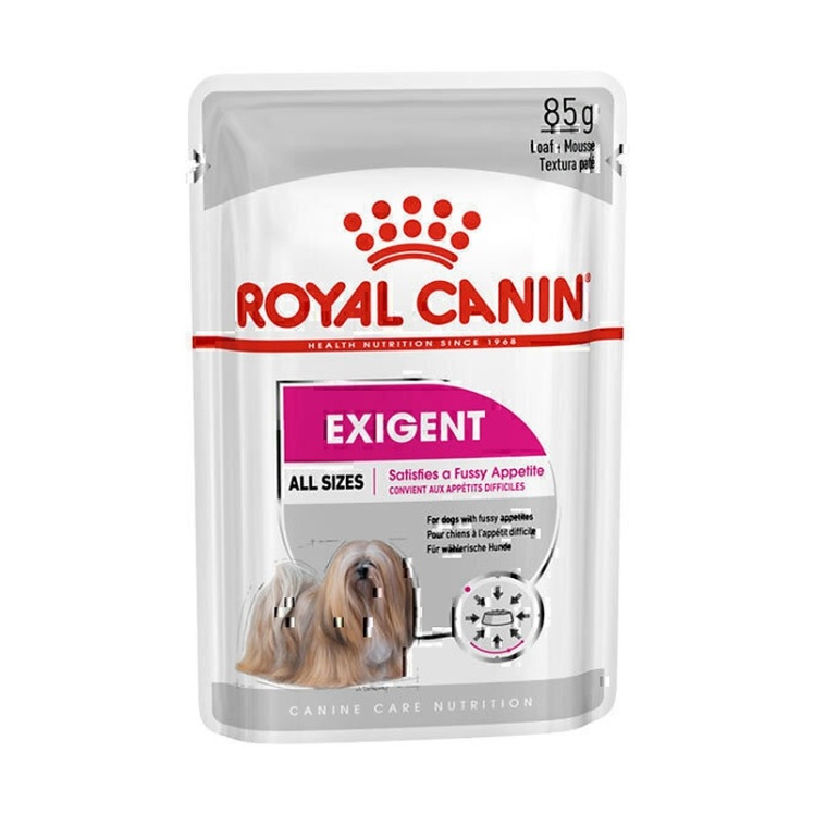 تصویر محتویات پوچ سگ اگزیجنت رویال کنین Royal Canin Dog Exigent وزن 85 گرم
