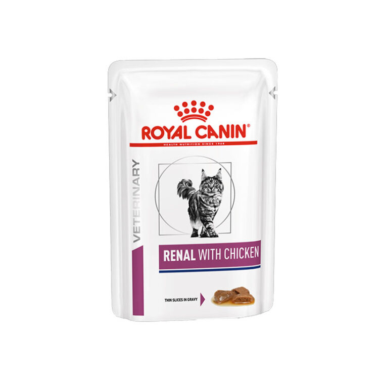 تصویر پوچ گربه رویال کنین با طعم مرغ Royal Canin Renal Chicken وزن ۸۵ گرم