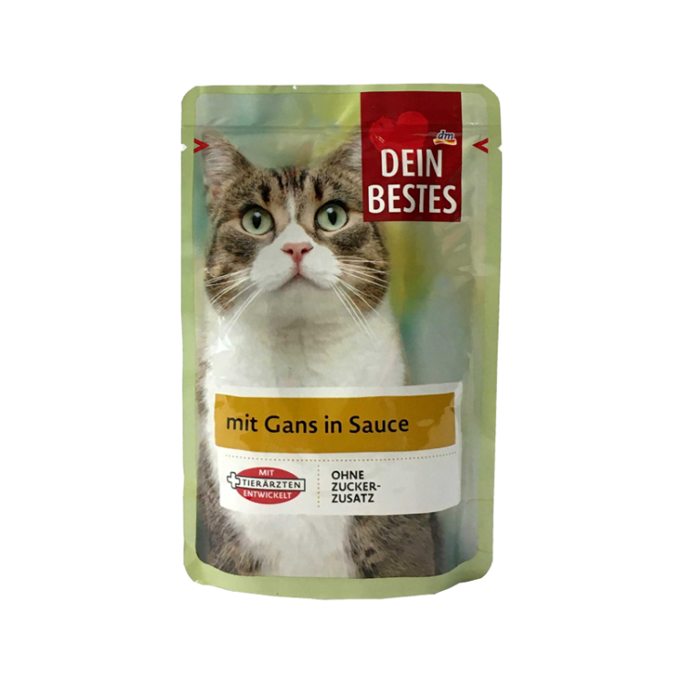 پوچ گربه دین بستس با طعم غاز Dein Bestes Goose وزن 100 گرم