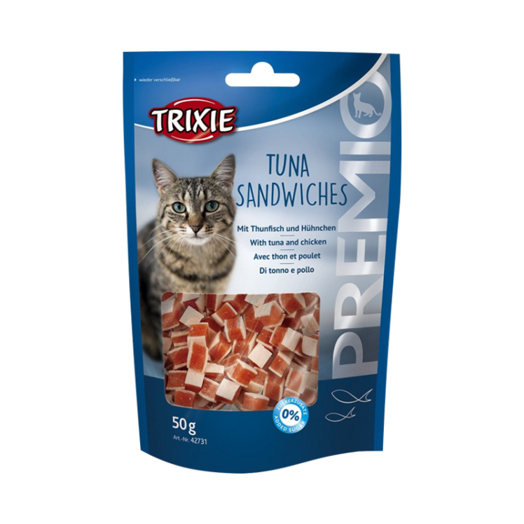 تشویقی گربه تریکسی با طعم ماهی تن و مرغ Trixie Tuna Sandwiches وزن 50 گرم