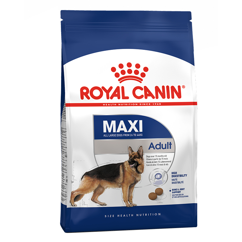 عکس بسته بندی غذای خشک سگ رویال کنین مدل Maxi Adult وزن 4 کیلوگرم 