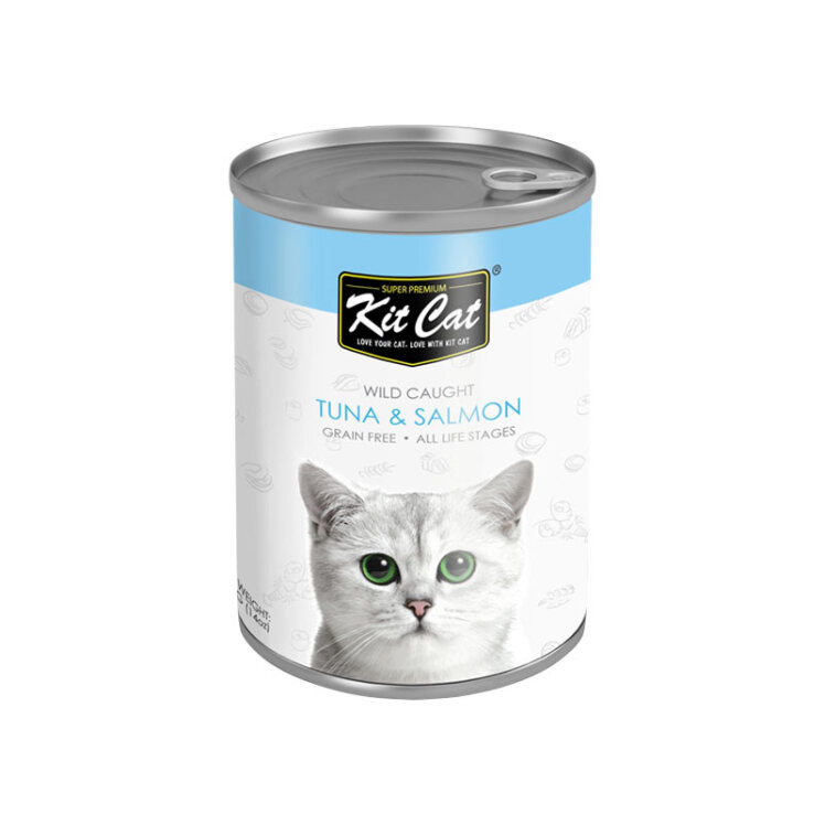 تصویر کنسرو غذای گربه کیت کت با طعم ماهی تن و سالمون KitCat Tuna & Salmon وزن 400 گرم
