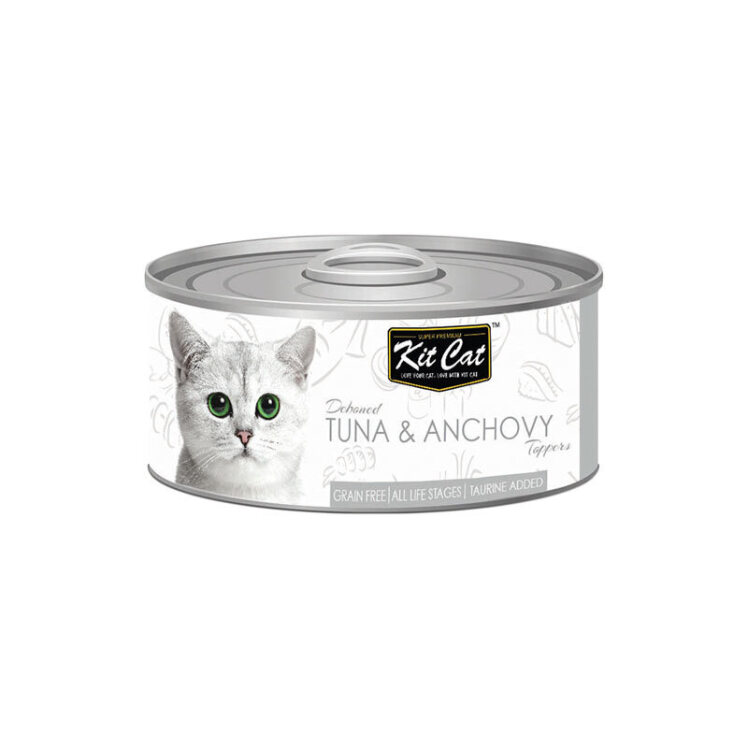 تصویر کنسرو غذای گربه کیت کت با طعم ماهی تن و ماهی ساردین KitCat Tuna & Anchovy وزن 80 گرم