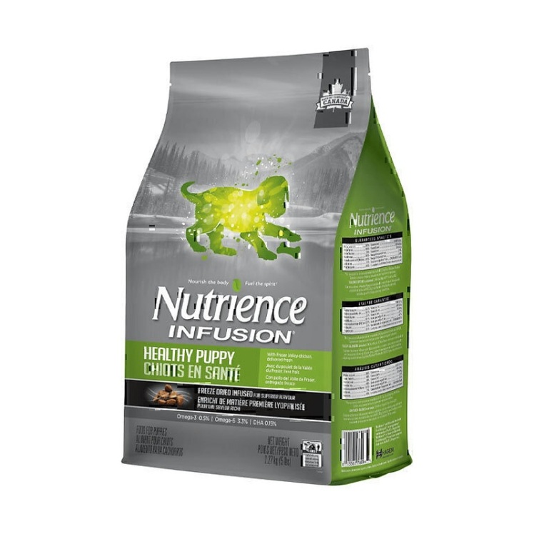 عکس روش مصرف غذای خشک توله سگ نوترینس اینفیوژن با طعم مرغ Nutrience Infusion Healthy Puppy With Chicken وزن 2.27 کیلوگرم