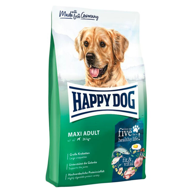 تصویر غذای خشک سگ بالغ نژاد بزرگ هپی داگ Happy Dog Supreme Fit & Vital Maxi Adult وزن 4 کیلوگرم از نمای رو به رو