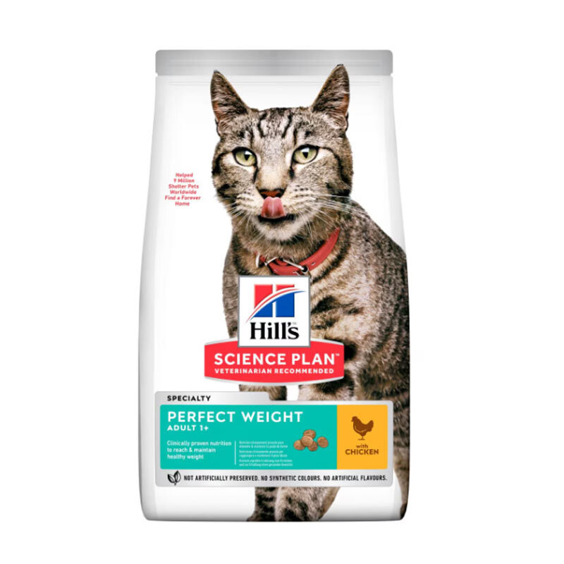  تصویر غذای خشک گربه هیلز مناسب تنظیم وزن با طعم مرغ Hill's Perfect Weight Cat Food وزن 2.5 کیلوگرم 