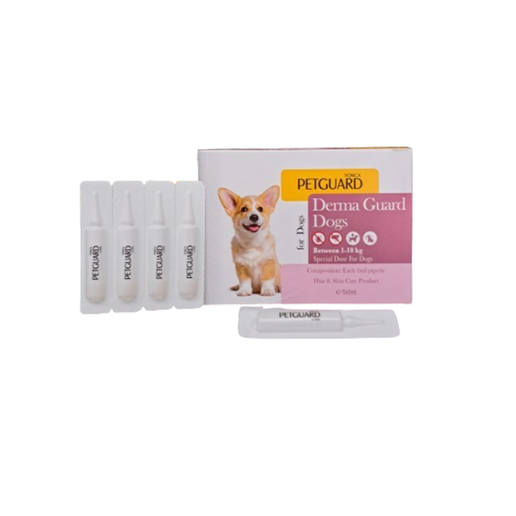 تصویر قطره ضد کک و کنه سگ نژاد کوچک پت گارد PetGuard Derma Guard Dogs بسته 5 عددی