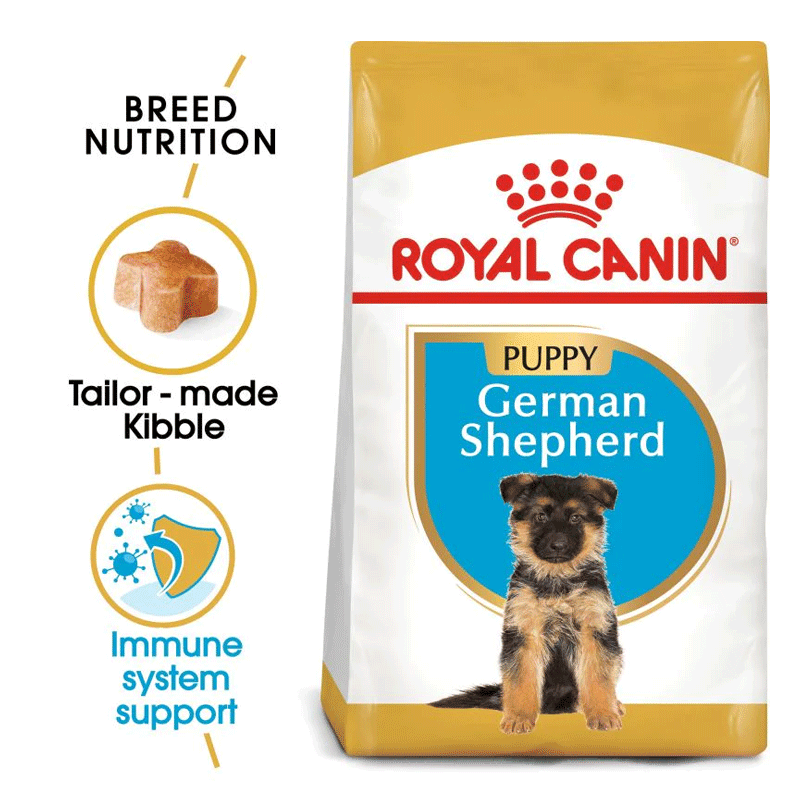  تصویر تبلیغاتی غذای خشک توله سگ رویال کنین مدل German Shepherd Puppy وزن 3 کیلوگرم 