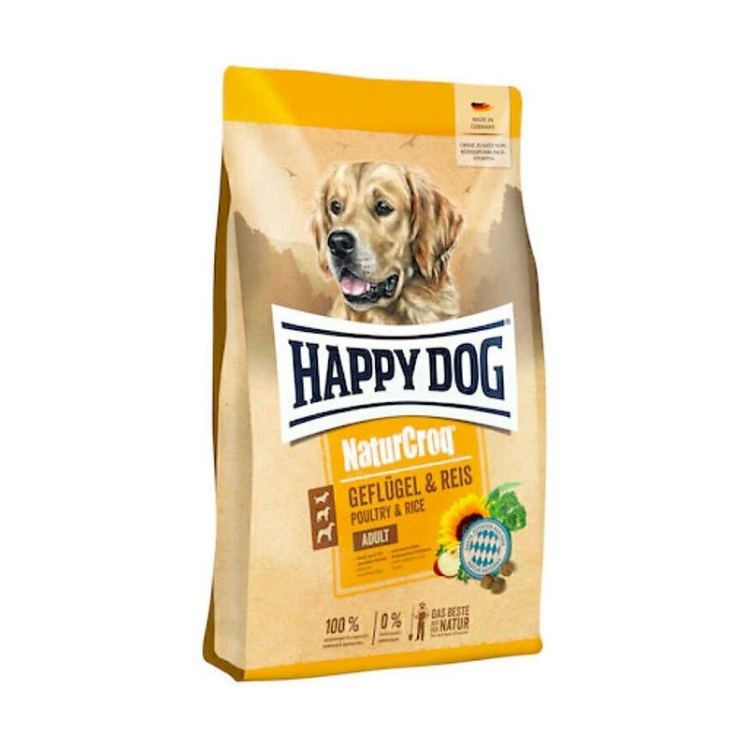تصویر دانه غذای خشک سگ هپی داگ با طعم مرغ و برنج Happy Dog NaturCroq Chicken & Rice وزن 4 کیلوگرم
