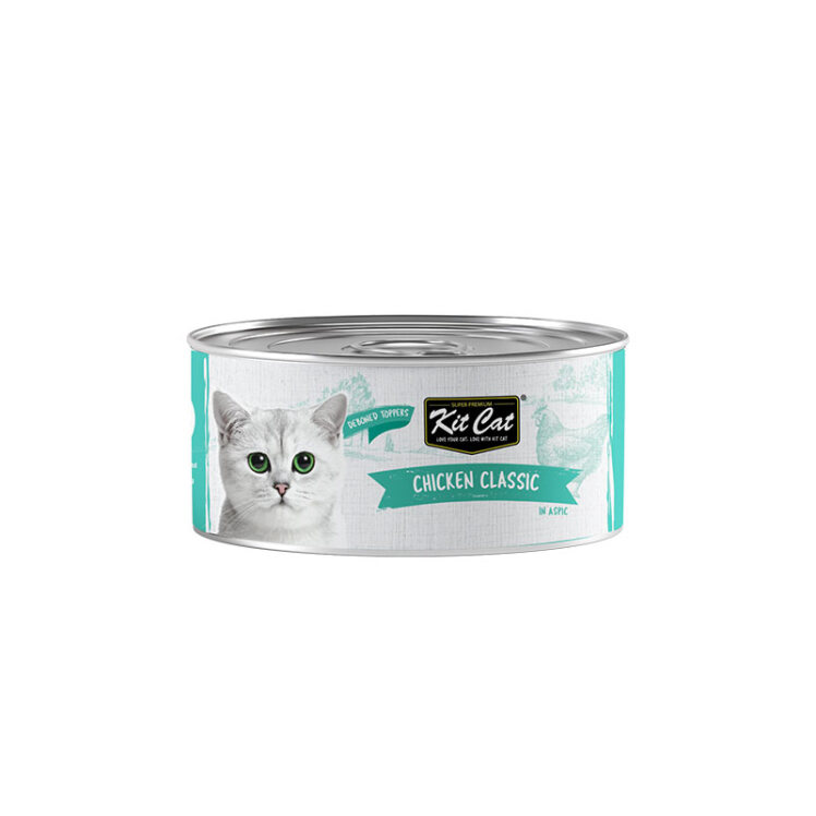 تصویر کنسرو غذا گربه کیت کت با طعم مرغ Kit Cat Canned Food With Chicken Classic وزن 80 گرم