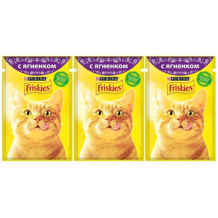 عکس باندل بسته پوچ گربه فریسکیز مدل Lamb وزن 85 گرم مجموعه ۳ عددی 