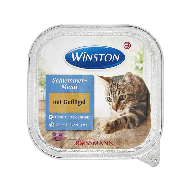  تصویر غذای کاسه ای گربه وینستون مدل Poultry وزن 100 گرم 