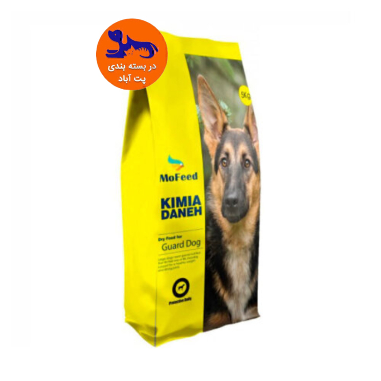 تصویر بستهبندی غذای خشک حمایتی سگ نگهبان مفید MoFeed Guard Dog Dry Food وزن 17 کیلوگرم از نمای پشت