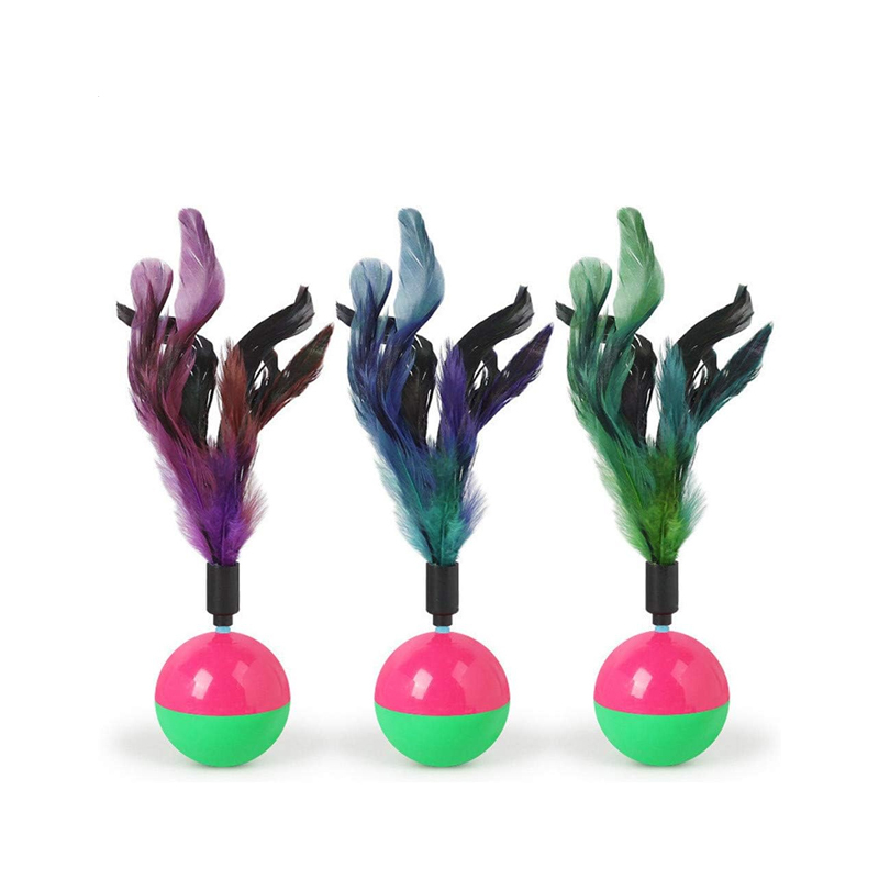  تصویر رنگ مختلف اسباب بازی توپ تعادل پر‌دار گربه رز پت بسته 6 عددی 