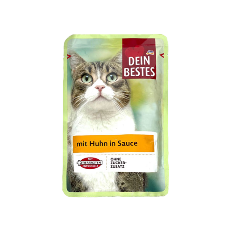 پوچ گربه دین بستس با طعم مرغ Dein Bestes Chicken وزن 100 گرم