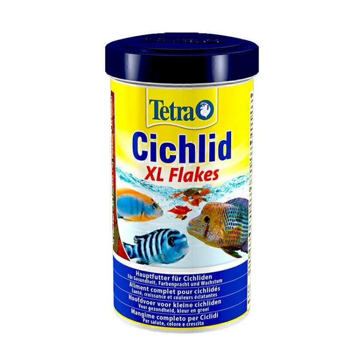 عکس پولک های غذای پولکی مخصوص ماهی سیچلاید تترا Tetra Cichlid XL Flakes حجم 500 میلی لیتر