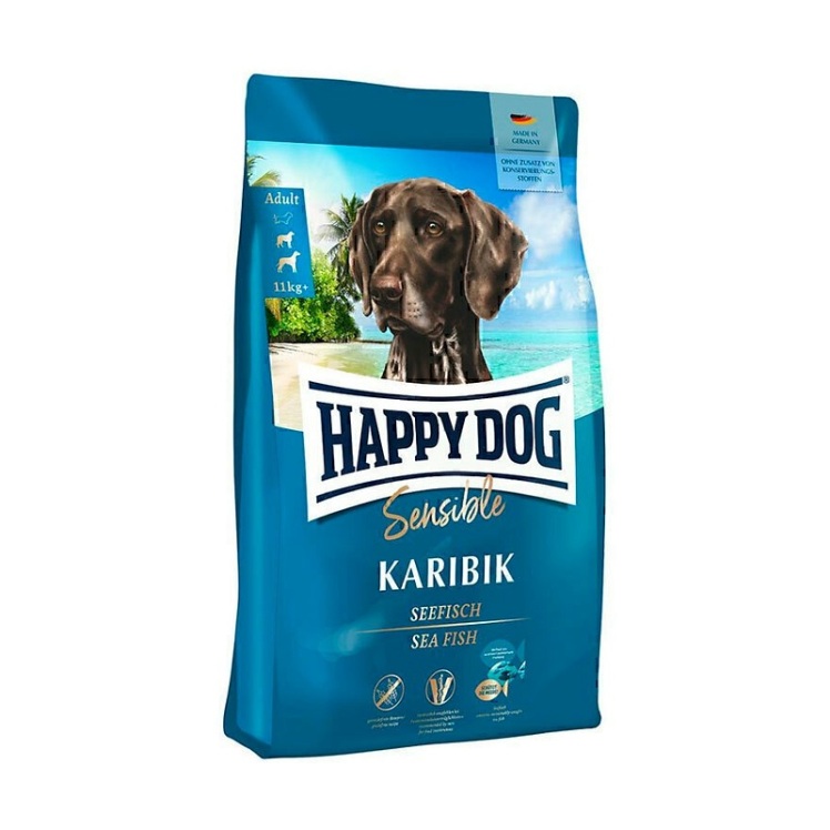 تصویر غذای خشک سوپر پرمیوم سگ بالغ هپی داگ Happy Dog Sensible Karibik وزن 4 کیلوگرم