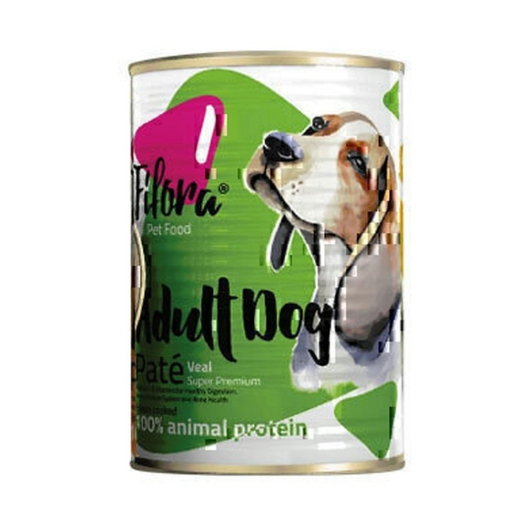 عکس بافت و محتویات کنسرو غذای سگ فیفورا با طعم گوشت گوساله Fifora Medium Adult Pate Premium with Veal وزن 400 گرم