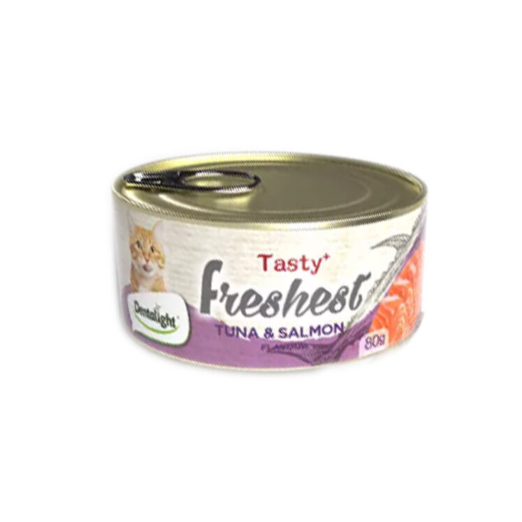 تصویر 1 کنسرو گربه دنتالایت با طعم ماهی تن و سالمون Dentalight Cat Food With Tuna And Salmonوزن 80 گرم
