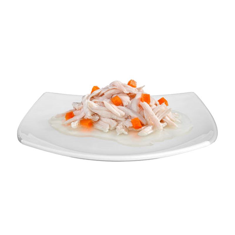  عکس محصول کنسرو غذای گربه جیم‌ کت مدل Chicken Fillet and Carrot وزن 70 گرم 
