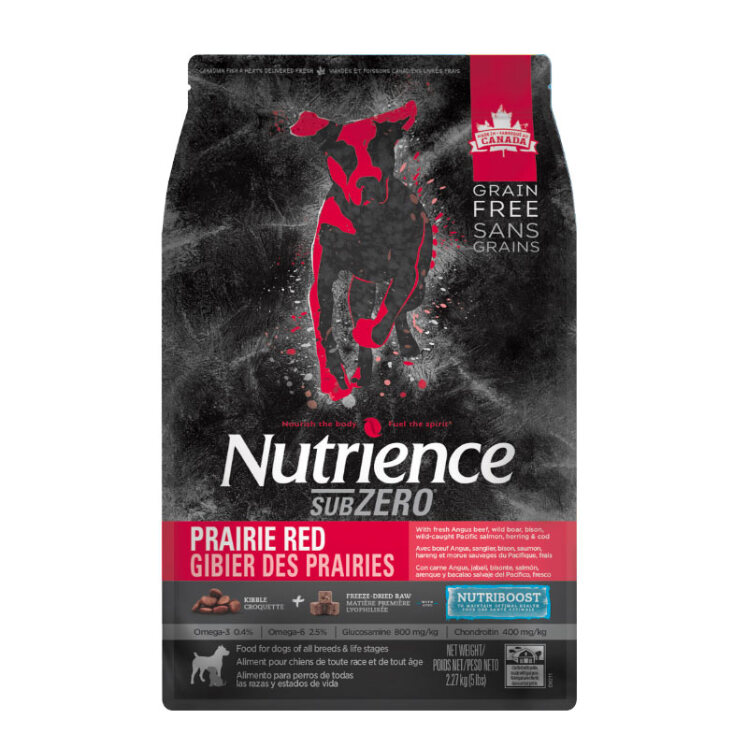 نصویر غذای خشک گربه نوترینس با طعم گوشت Nutrience Subzero Prairie Red وزن 2.27 کیلوگرم از نمای رو به رو