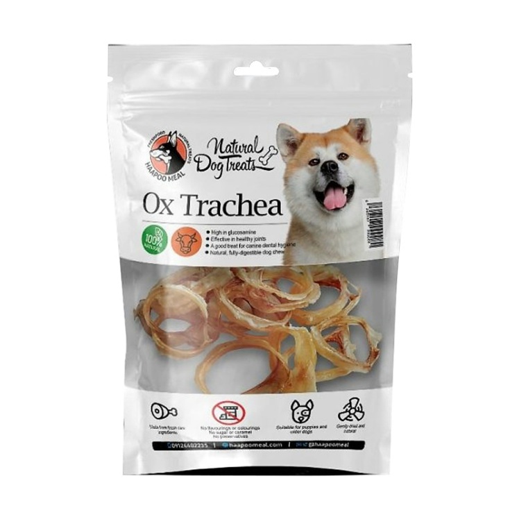 عکس محصول تشویقی سگ هاپومیل مدل Beef Trachea وزن 100 گرم