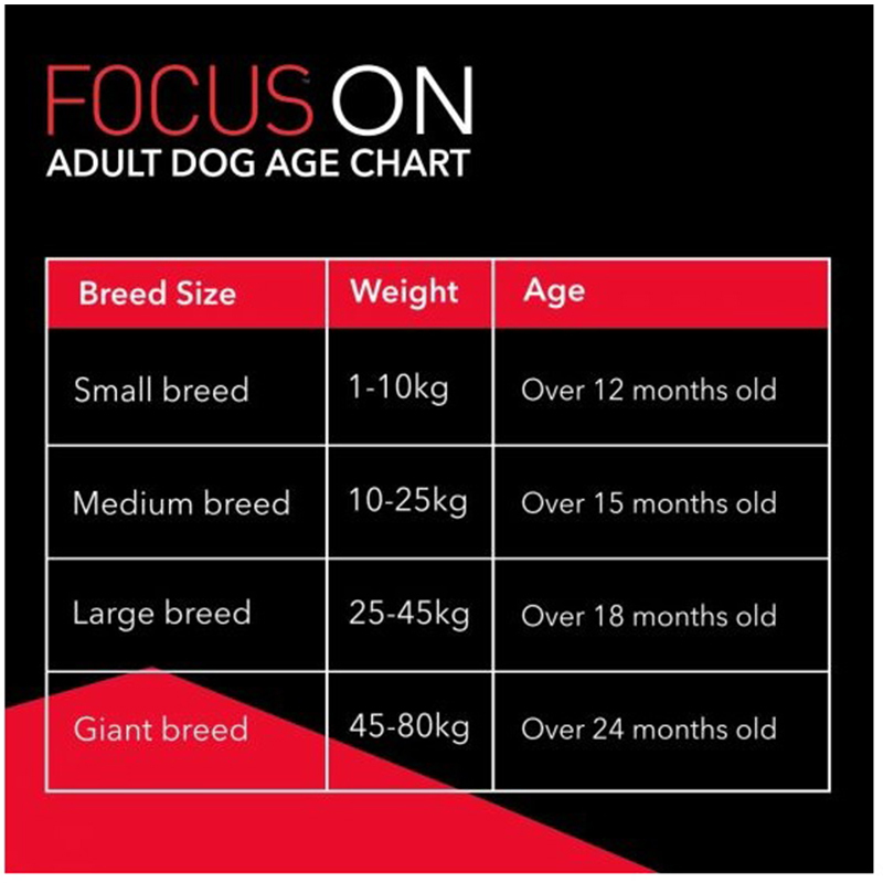  عکس راهنمای تغذیه غذای خشک سگ درولز مدل Focus Adult وزن 1.2 کیلوگرم 