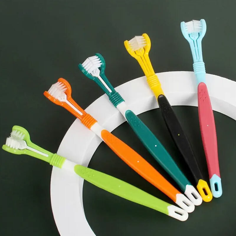  تصویر تمام رنگ های مسواک سه طرفه سگ و گربه هیستو تیری Histotree 3-Sided Toothbrush 