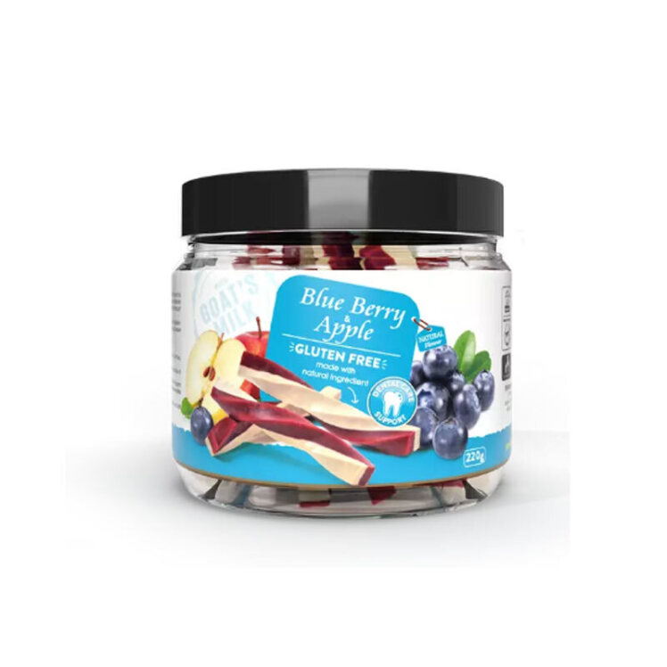 تصویر 1 تشویقی سگ بدون گلوتن هابون با طعم شیر بز، بلوبری و سیب Howbone Dog Snacks With Goat's Milk, Blue Berry And Apple