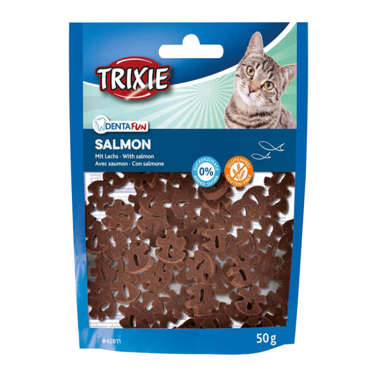 تشویقی گربه تریکسی با طعم سالمون Trixie Treat DentaFun Salmon وزن 50 گرم