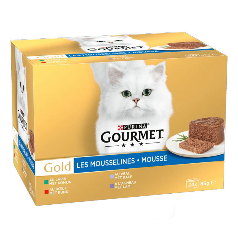  تصویر کنسرو غذای گربه گورمت Gourmet Gold بسته 24 عددی 