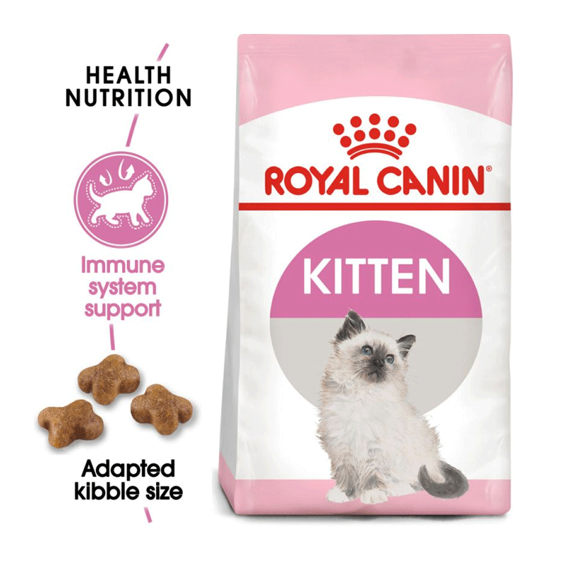  تصویر ویژگی های غذای خشک بچه گربه رویال کنین مدل Kitten وزن 1 کیلوگرم 